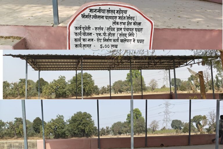 भ्रष्टाचार की भेंट चढ़ी सांसद निधि? ग्राम पंचायत घघरा में 5 लाख के शेड निर्माण पर उठे सवाल, इंजीनियर गिरवर साहू की भूमिका संदिग्ध!